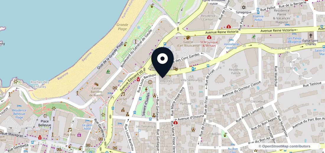 Aperçu de l’adresse de 2 Avenue de la Marne 64200 Biarritz