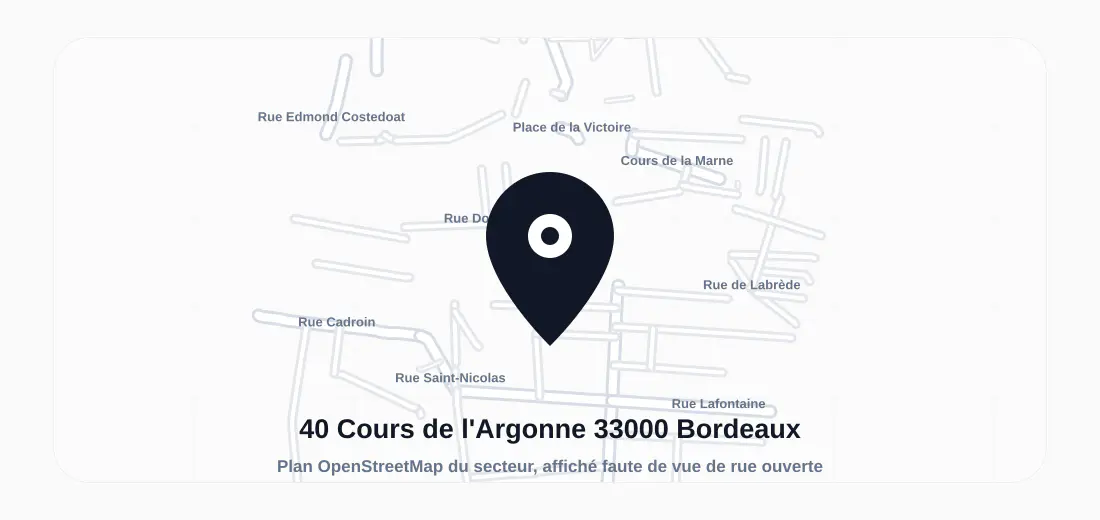 Vue du bâtiment ou de la rue de 40 Cours de l'Argonne 33000 Bordeaux