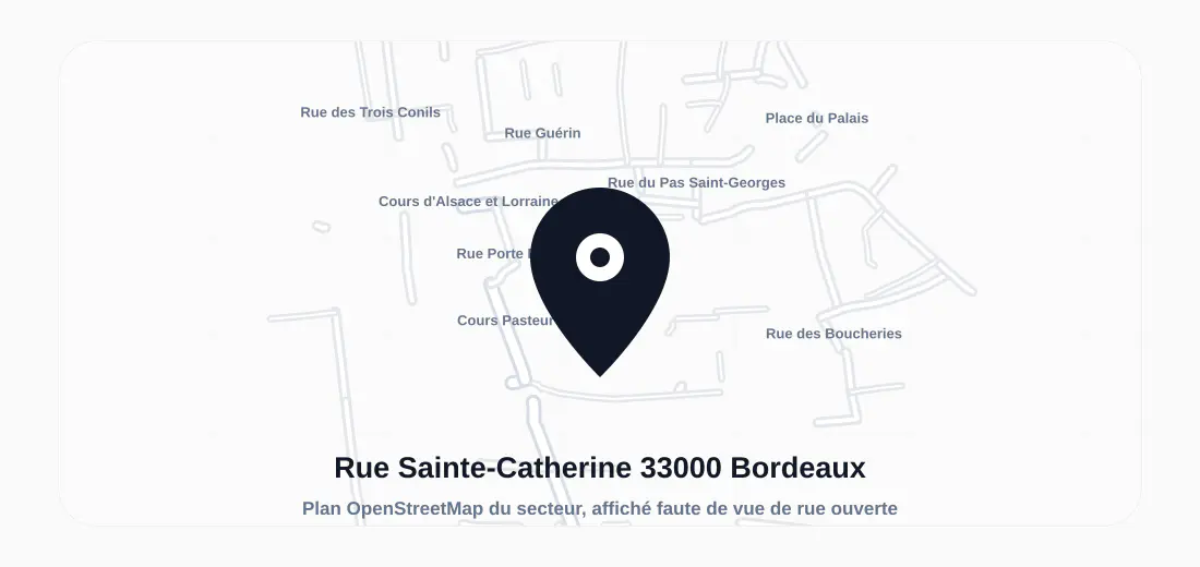 Vue du bâtiment ou de la rue de 156 Rue Sainte-Catherine, 33000 Bordeaux