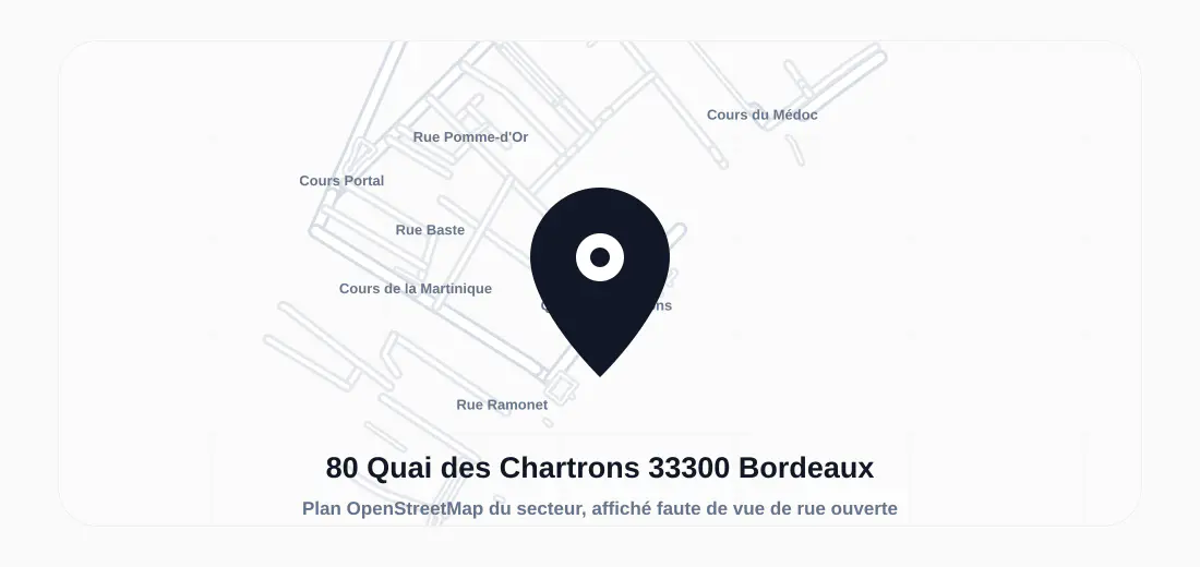 Vue du bâtiment ou de la rue de 80 Quai des Chartrons 33300 Bordeaux