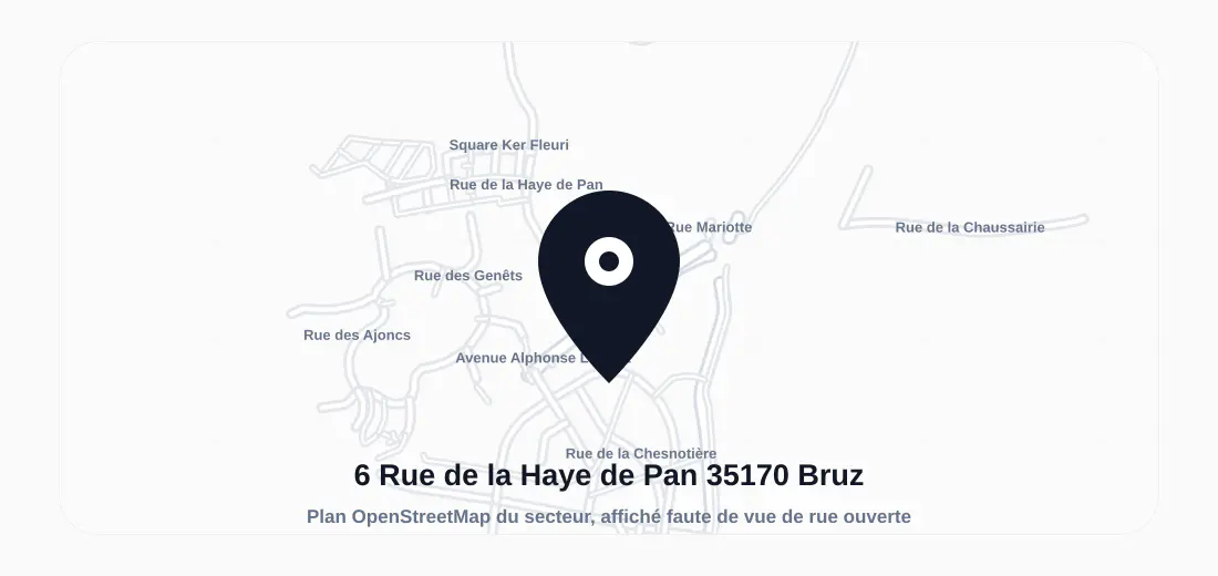Plan du secteur de 6 Rue de la Haye de Pan 35170 Bruz