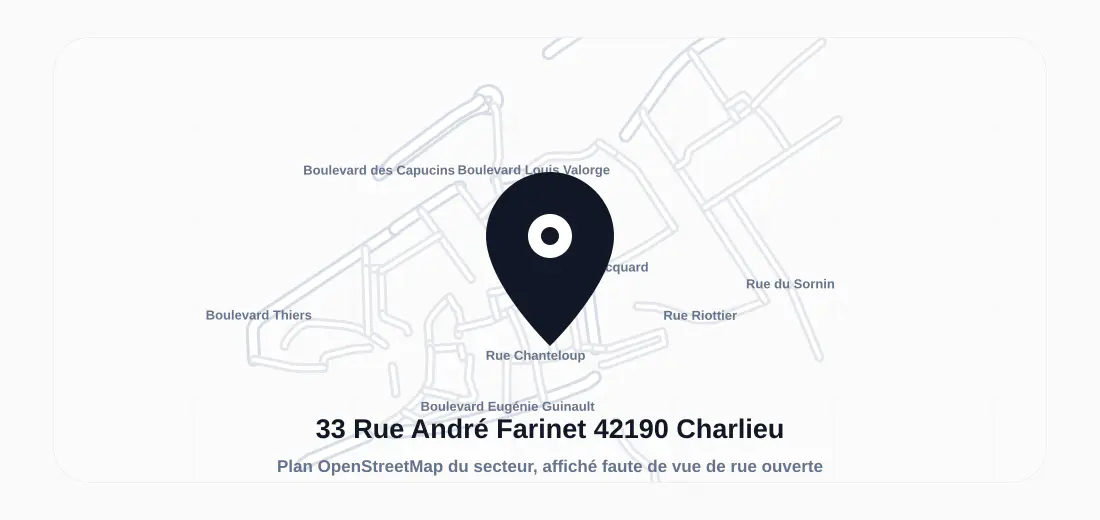 Vue du bâtiment ou de la rue de 33 Rue André Farinet, 42190 Charlieu