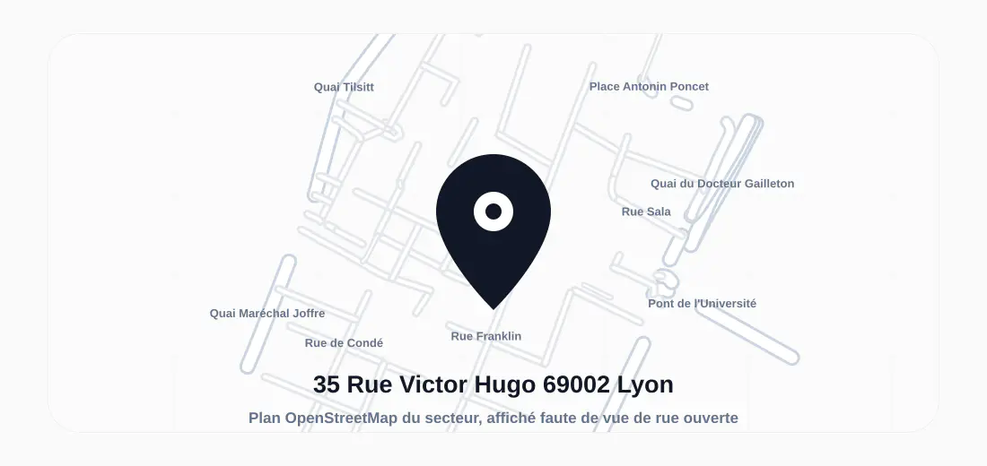 Vue du bâtiment ou de la rue de 35 Rue Victor Hugo 69002 Lyon