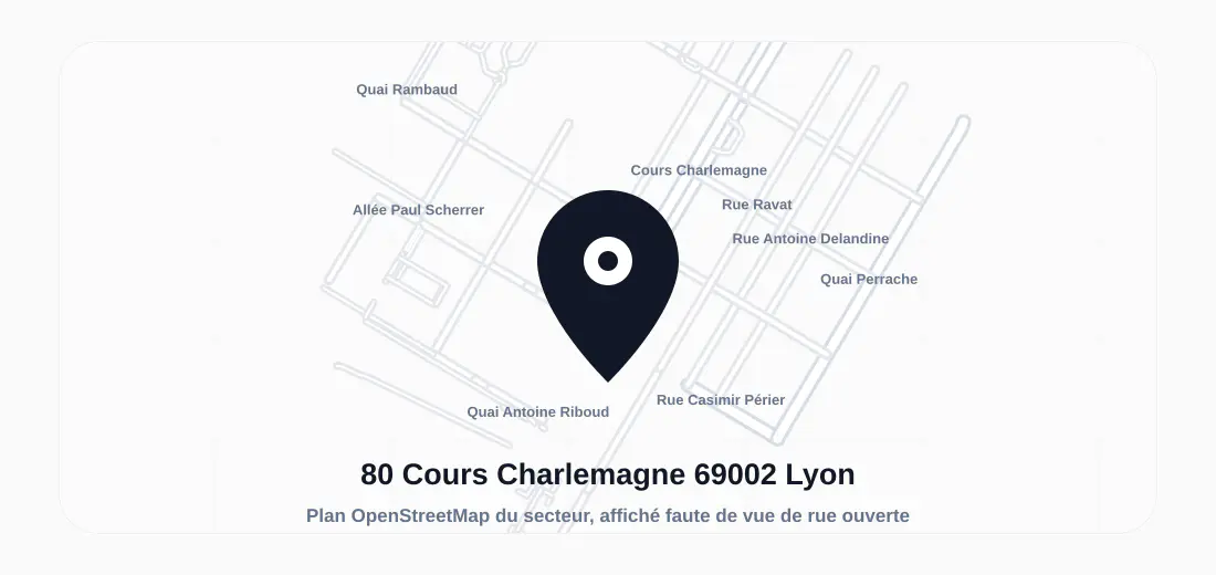 Plan du secteur de 80 Cours Charlemagne 69002 Lyon