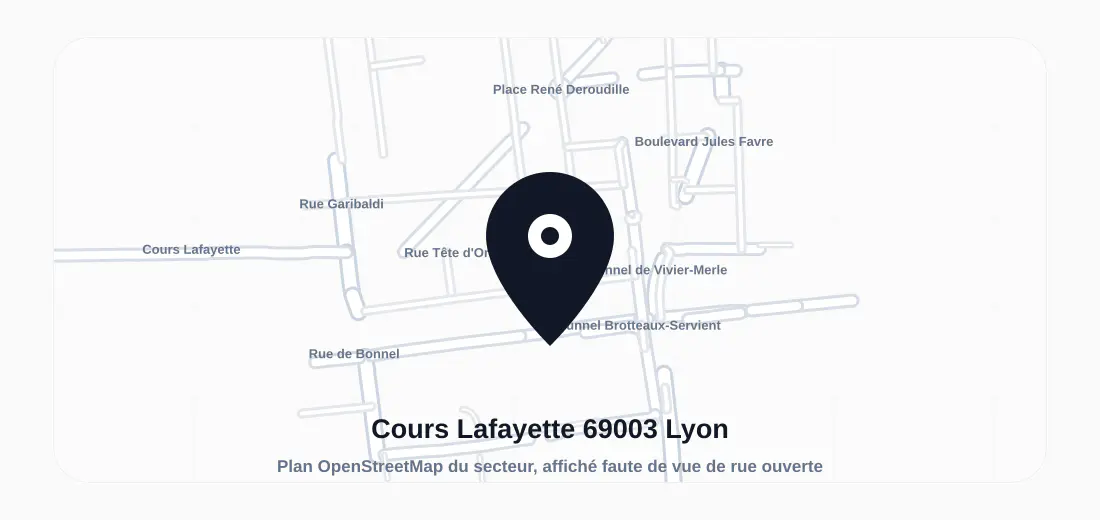 Vue du bâtiment ou de la rue de 18 Cours Lafayette, 69003 Lyon