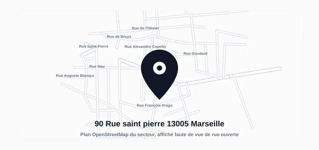 Plan du secteur de 90 Rue saint pierre 13005 Marseille