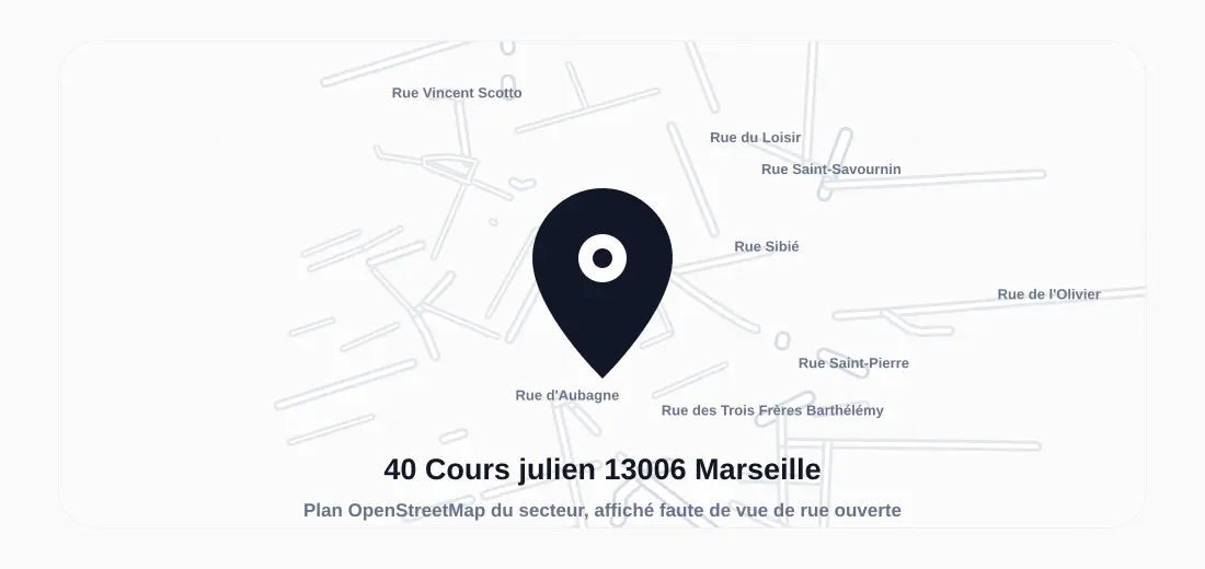 Plan du secteur de 40 Cours julien 13006 Marseille