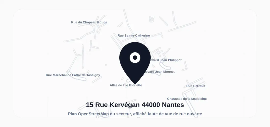 Vue du bâtiment ou de la rue de 15 Rue Kervégan 44000 Nantes