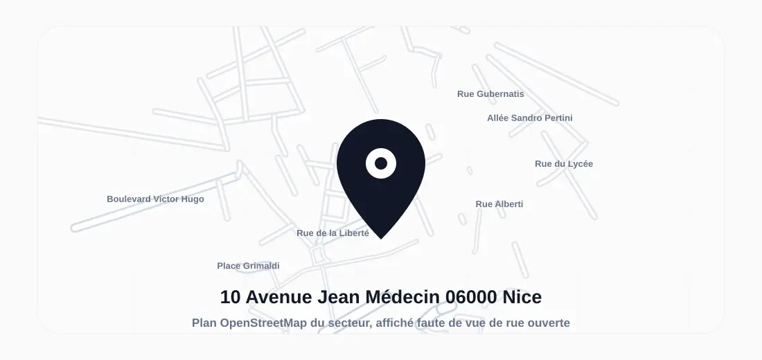 Plan du secteur de 10 Avenue Jean Médecin 06000 Nice