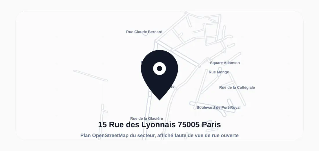 Plan du secteur de 15 Rue des Lyonnais, 75005 Paris