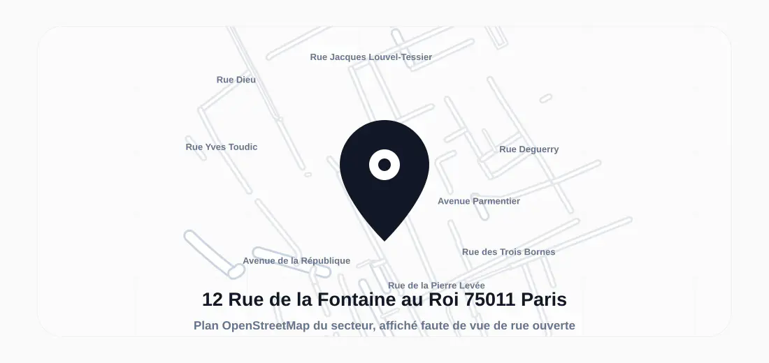 Plan du secteur de 12 Rue de la Fontaine au Roi, 75011 Paris