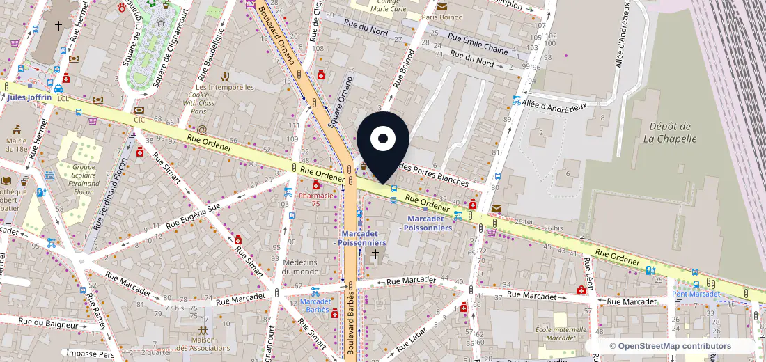 Aperçu de l’adresse de 42 Rue Ordener 75018 Paris