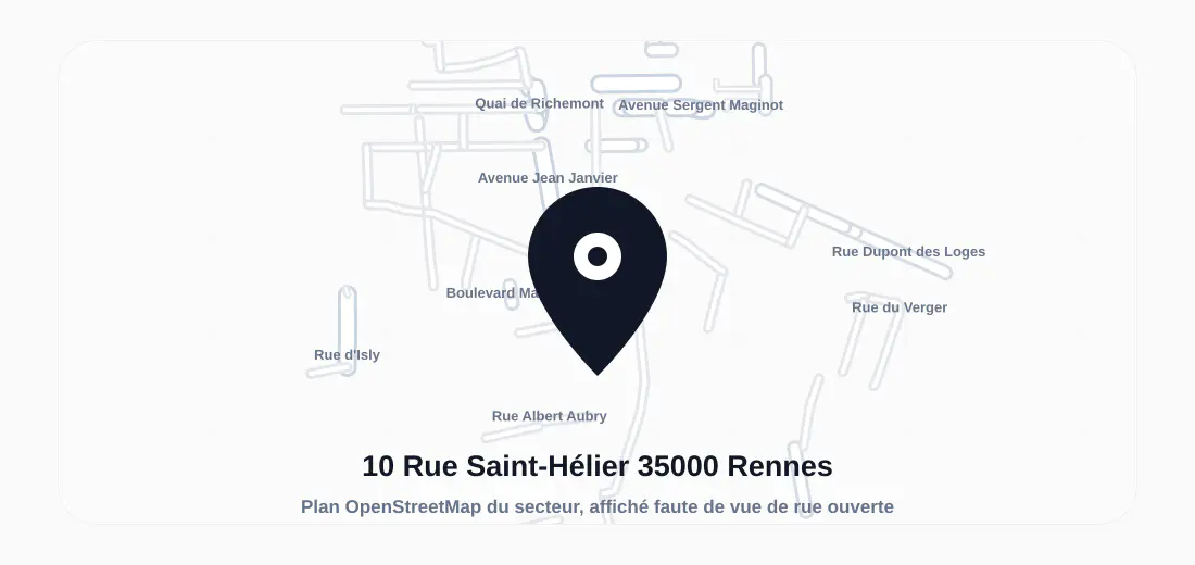 Vue du bâtiment ou de la rue de 10 Rue Saint-Hélier 35000 Rennes