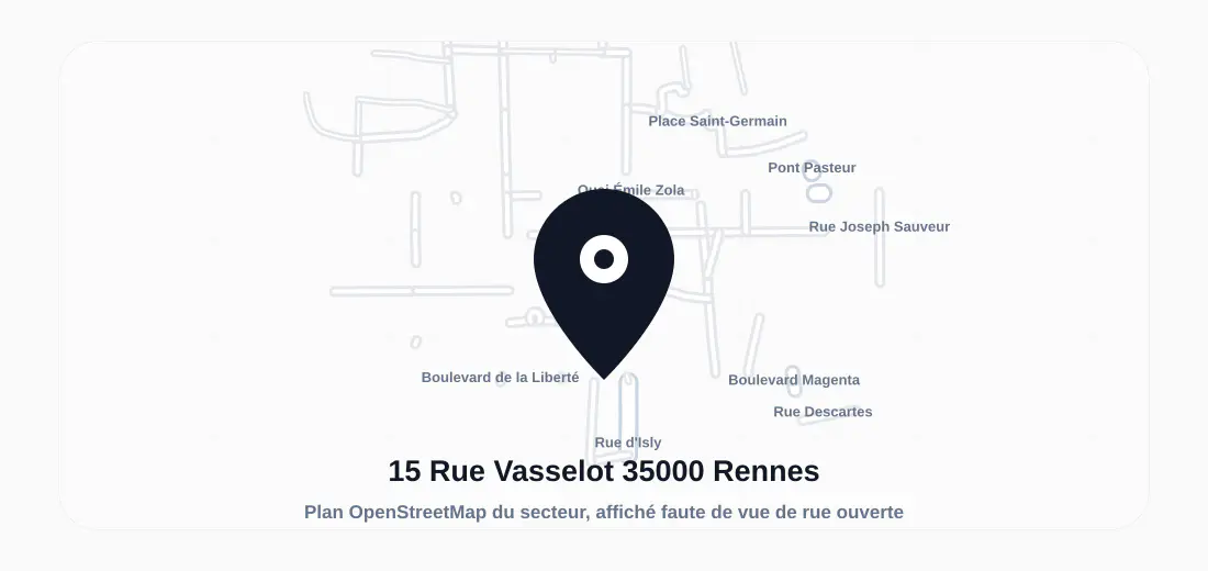 Plan du secteur de 15 Rue Vasselot 35000 Rennes