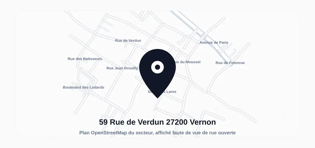 Plan du secteur de 59 Rue de Verdun, 27200 Vernon